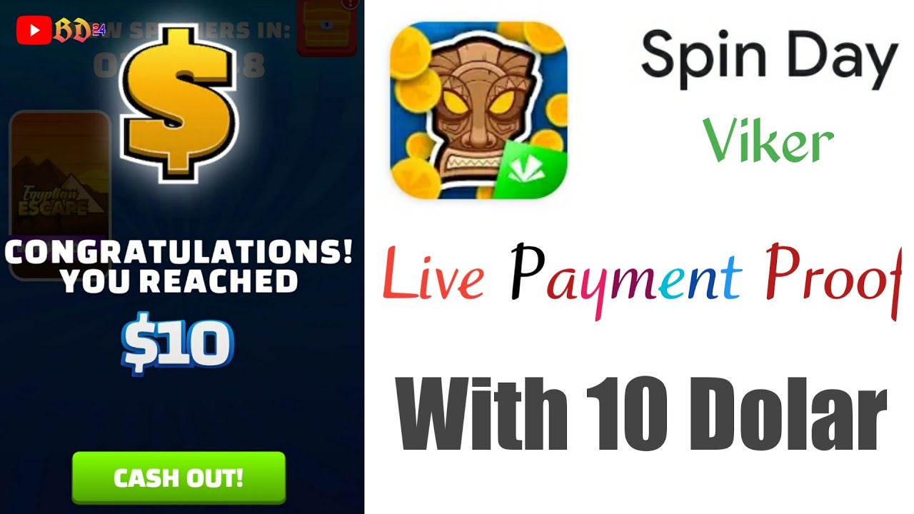 Spin day live Payment Proof Bangla | Spin day $10 Live Withdraw and Payment Proof