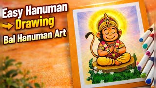 Easy Bal Hanuman Drawing | Step by Step Hanuman Art for Beginners ✨
