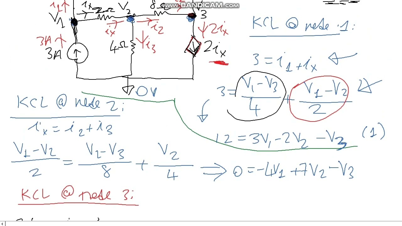 Devre Teorisi 1 | Düğüm Analizi Soru Çözümü (KCL) | Solving Question for Nodal Analysis (KCL)