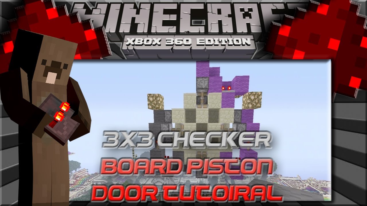 Minecraft Xbox || 3x3 Checkered Piston Door Tutorial