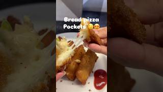 Homemade bread pizza pockets🤤😍#easytomake #viral #yummy #trending