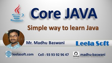 Core Java Introduction By Madhu Sir || Core Java Tutorials by Leela Soft || Java By Madhu Sir