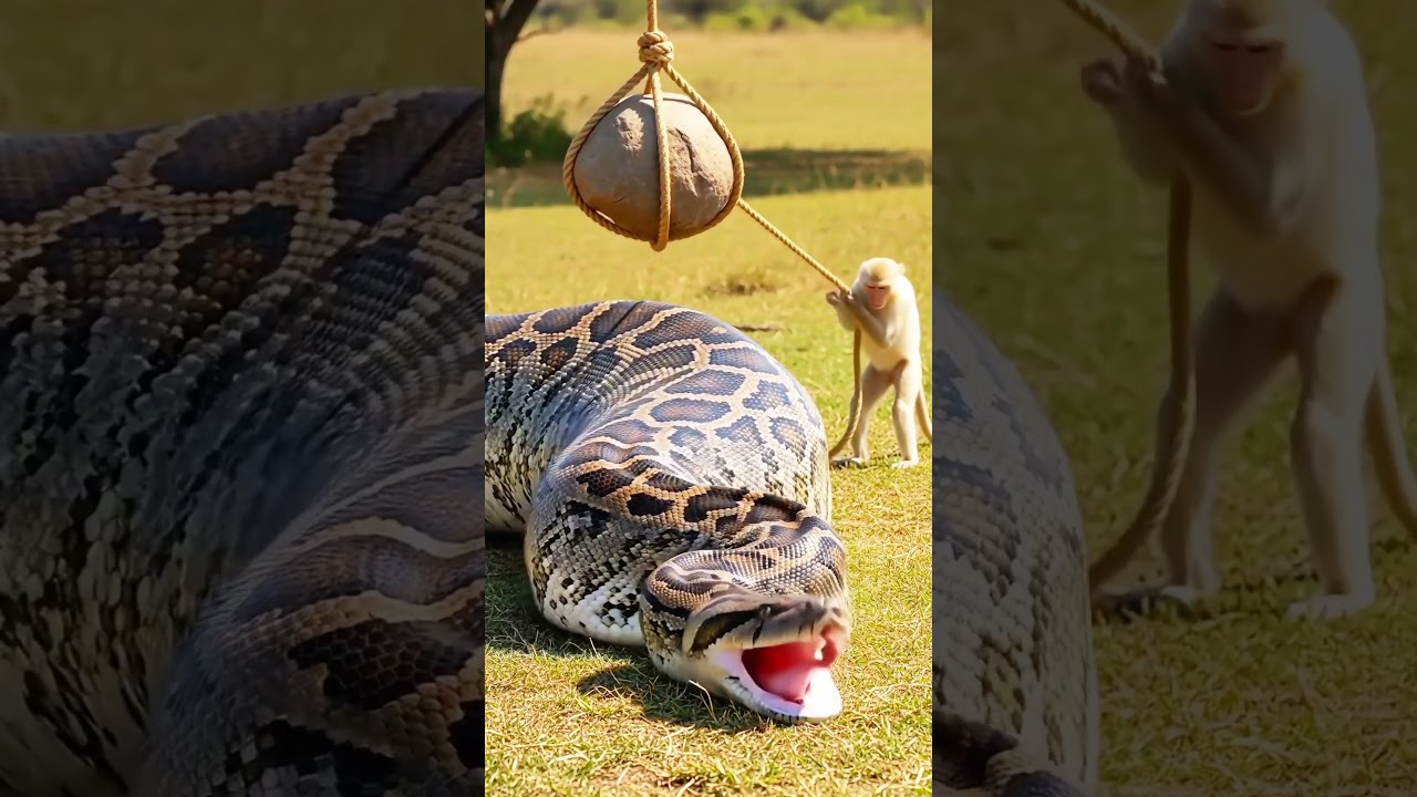 🐒Fearless Monkey Builds Trap to Rescue His Best Friends! 