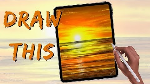 EASY SUNSET DRAWING in PROCREATE | time lapse #timelapse