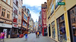 Joan of Arc ROUEN City Walking Tour 2021 -🇫🇷 Normandy France • Real Time Virtual Ambience in 4K ASMR