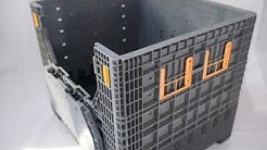 Collapsible plastic pallet boxes / bins / containers