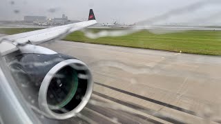 Air Canada A220-300 Roaring Rainy Takeoff from Montréal Trudeau | YUL-YYZ