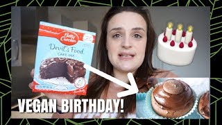 EASY VEGAN BIRTHDAY CAKE | VLOG