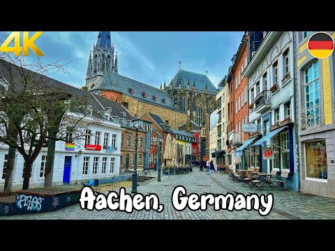 Aachen, Germany, walking tour 4K 60fps - A beautiful German city