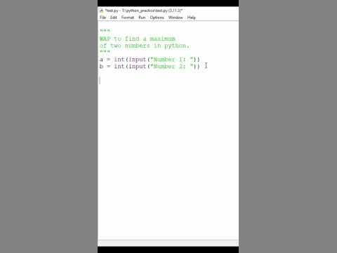 program to find maximum of two numbers in python #shorts #python # ...