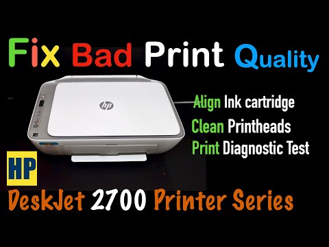 HP Deskjet 2700 Align Ink Cartridges, Clean Printheads, Fix Bad Print Quality, Review !!