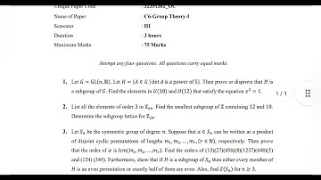 Group Theory Question Paper -2 | Semester-3 | OBE | B.Sc.(Honours) | University of Delhi #du #maths