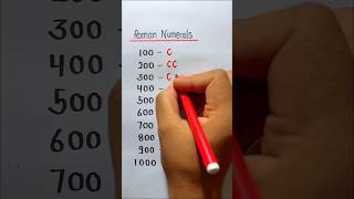 Roman numbers 100 to 1000 || Roman numerals 100 se 1000 tak || Math #shorts #shortvideo
