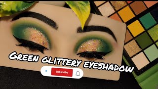 green glittery eyeshadow tutorial for beginners ll step by step eyeshadow tutorial ll #eyeshadow #yt