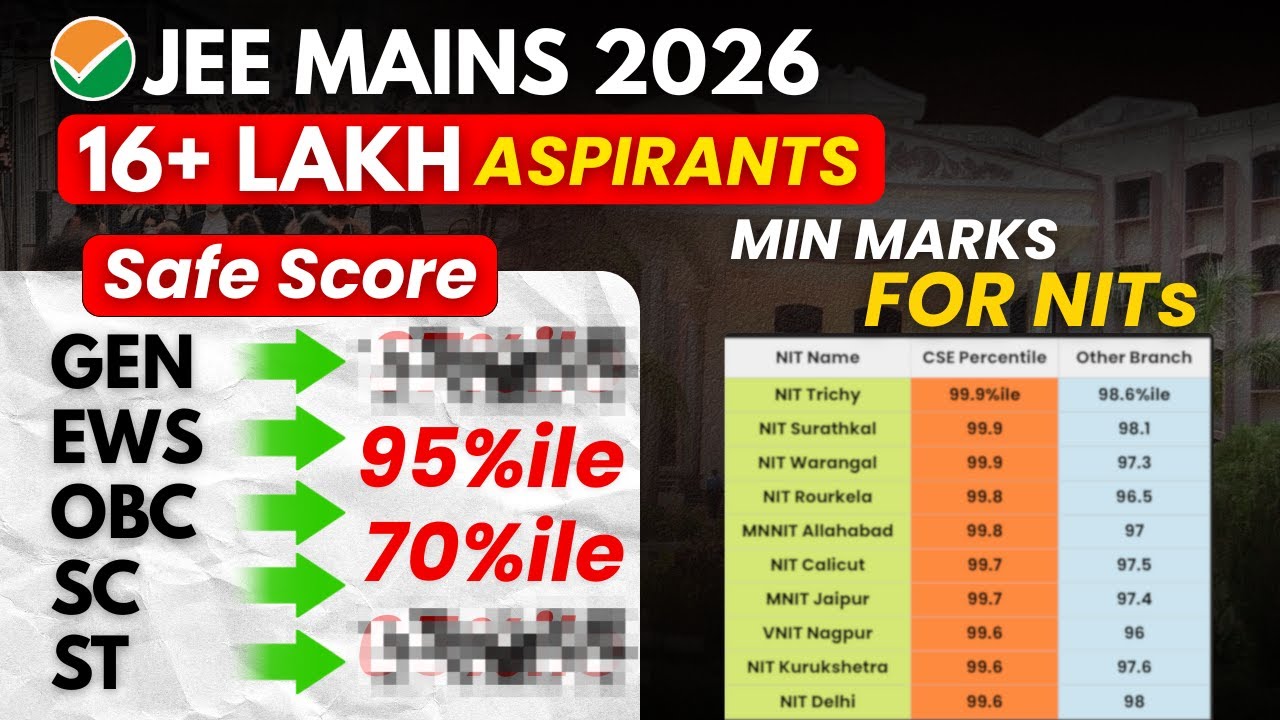 JEE Main 2026 Cutoff: Marks vs Percentile 🤯 | Top 10 NIT CSE Cutoff ...