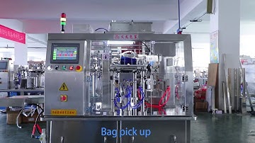 Premade Pouch Rotary Packing Machine work flow
