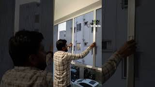 #collapsible #sliding #mosquitomesh #door #for #balcony 📞 7676696786 #hyderabad #kgnservices #kgn