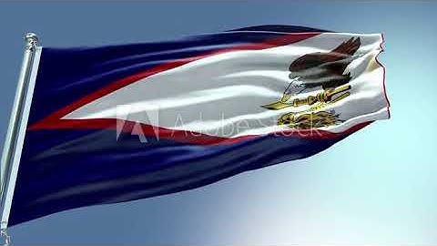 4k render American Samoa Flag video waving in wind Chromakey animation rendering