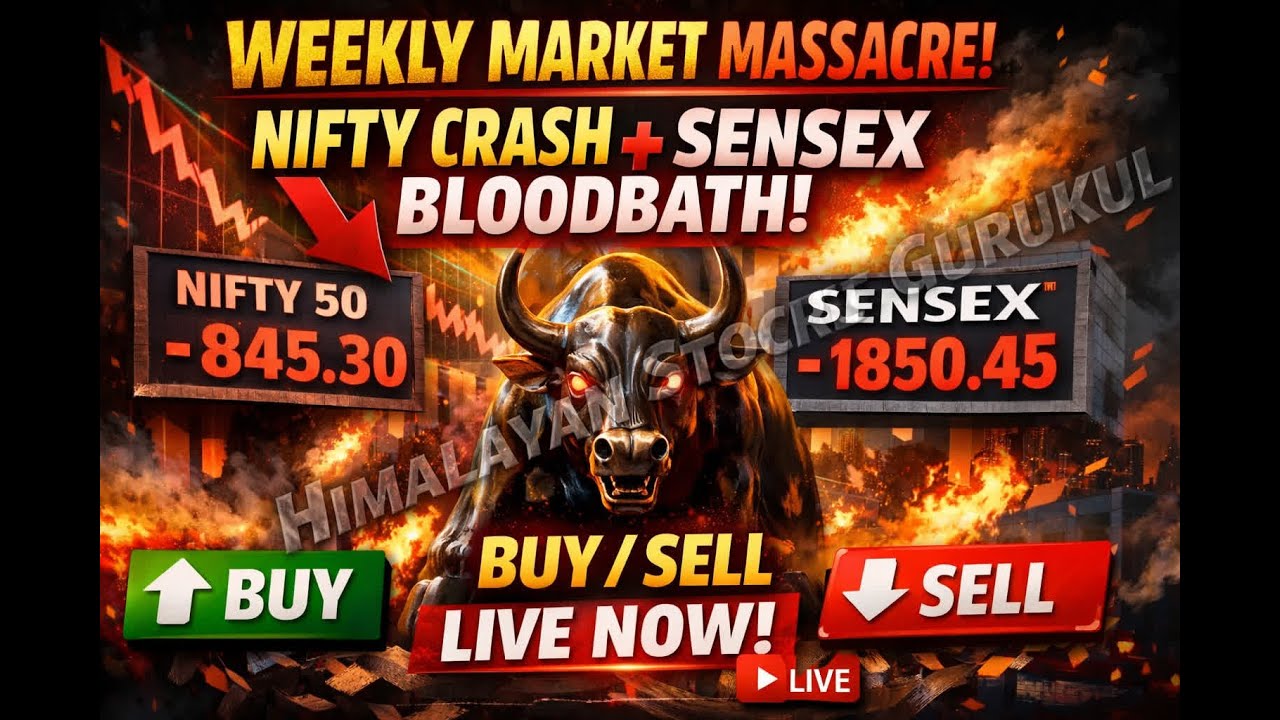 🚨 WEEKLY MARKET MASSACRE: Nifty Crash + Sensex Bloodbath! Buy/Sell LIVE Now! 💥📉