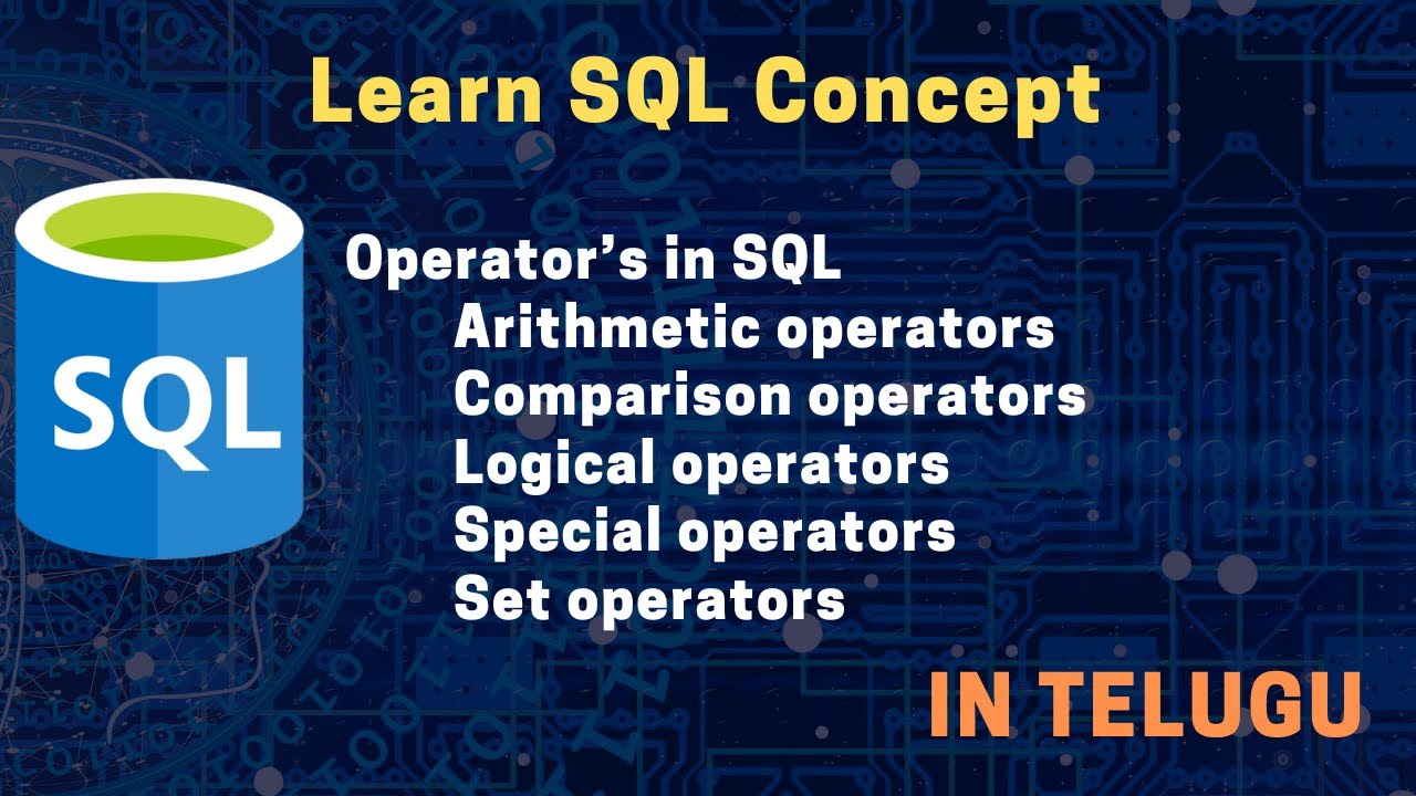 Operators in SQL - YouTube