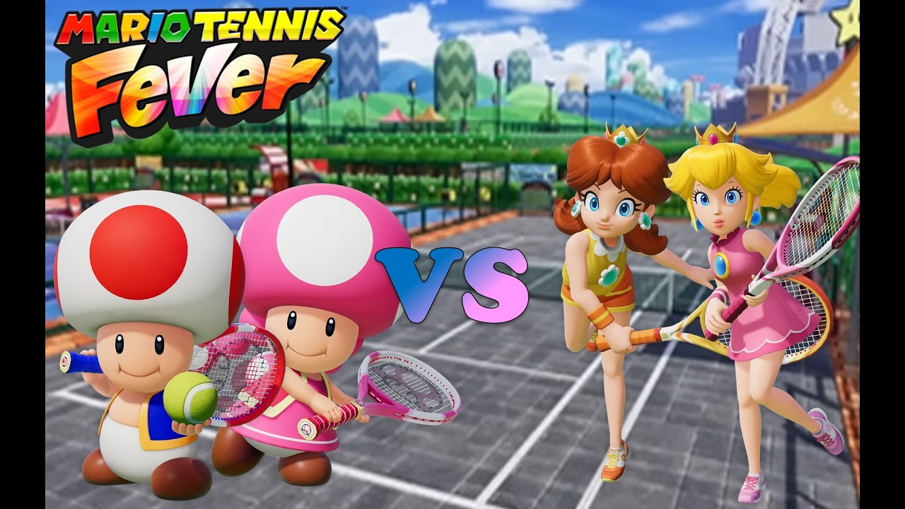 Mario Tennis Fever - Тоад и Тоадетта против Пич и Дейзи - Академический корт (кирпич)
