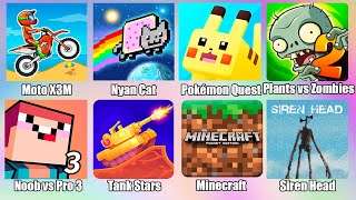 картинка: Minecraft,Noob vs Pro 3,Siren Head,Tank Stars,Plants vs Zombies 2,Moto X3M,Майнкрафт,Сиреноголовый