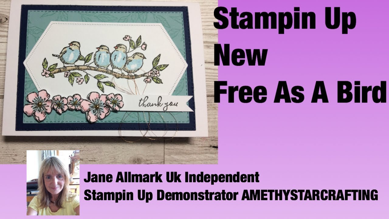 Stampin Up New Free As A Bird - stitched layered card - YouTube