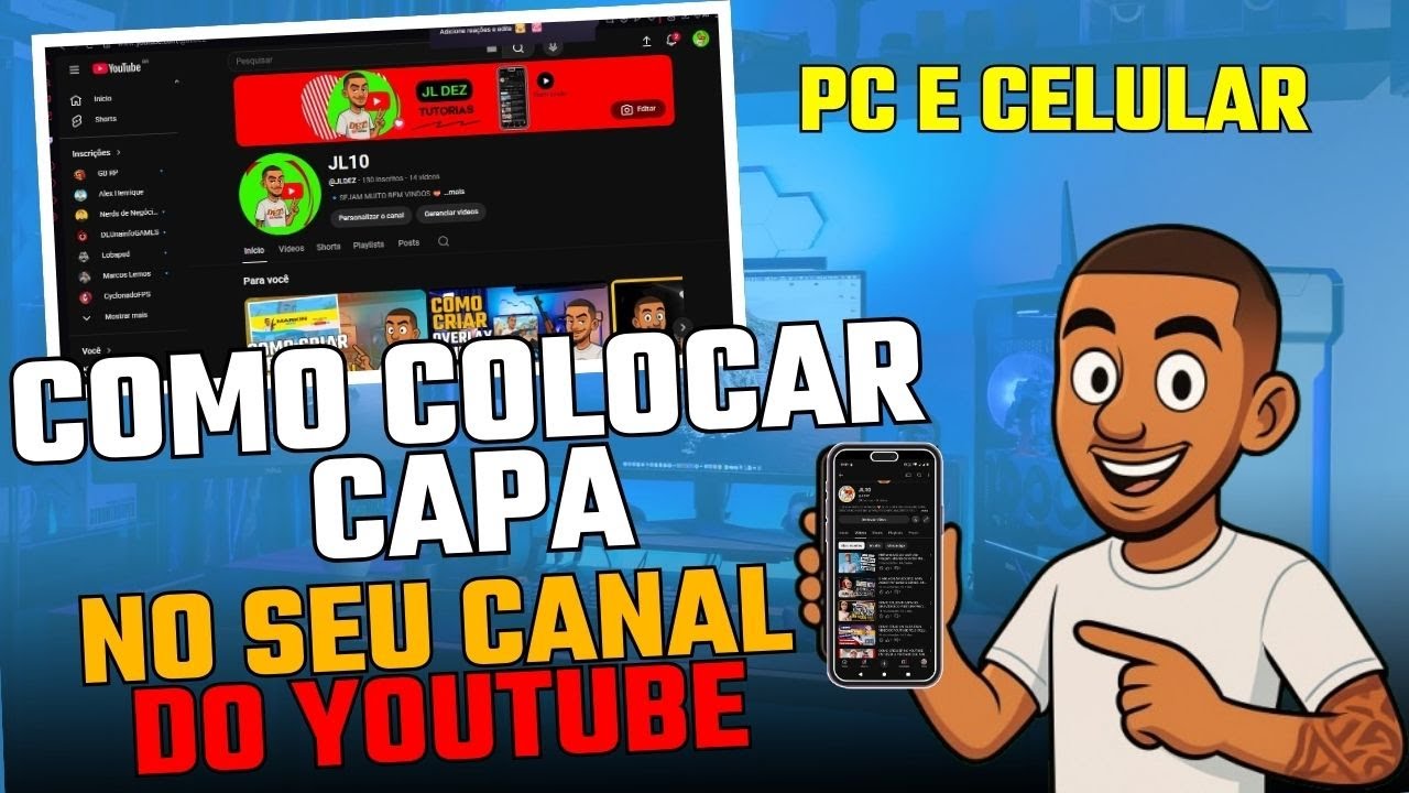 Como colocar CAPA NO CANAL DO YOUTUBE! passo a passo fácil para colocar banner no canal em 2026 ✅