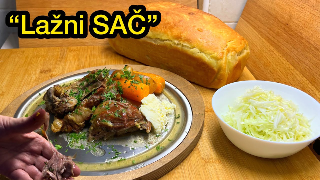 Lažni SAČ iz RERNE! Teletina nešto nije dobra LEPI se za prste + gratis Domaći Hleb!!!