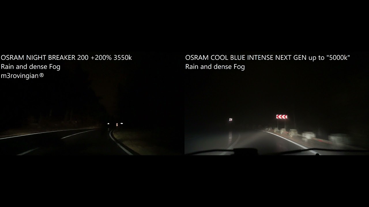 OSRAM NIGHT BREAKER 200 vs Cool Blue Intense NEXT GEN on Rain 