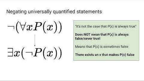 Screencast 2.10: Negating quantified statements