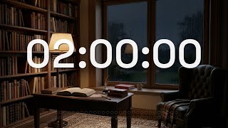 2 Hours Timer 📚 Rainy Library | Cozy Rainy Library Timer - ChronoFlow