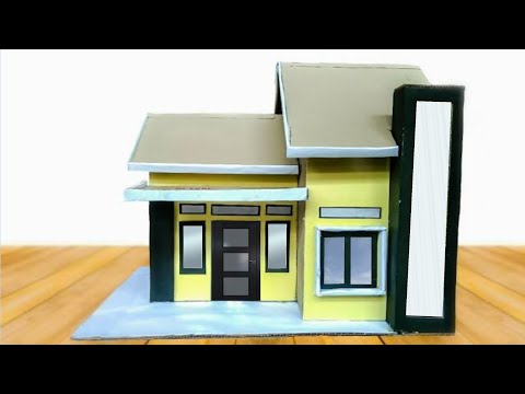 Mianiatur Rumah Dari Kardus Bekas Kerajinan Tangan Dari Kardus Miniatur Rumah Minimalis Youtube