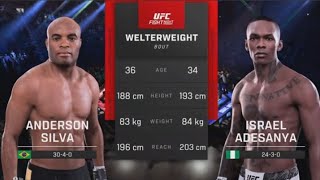 UFC 5 Anderson Silva Vs Israel Adesanya - Crazy #UFC Middleweight Fight English Commentary PS5