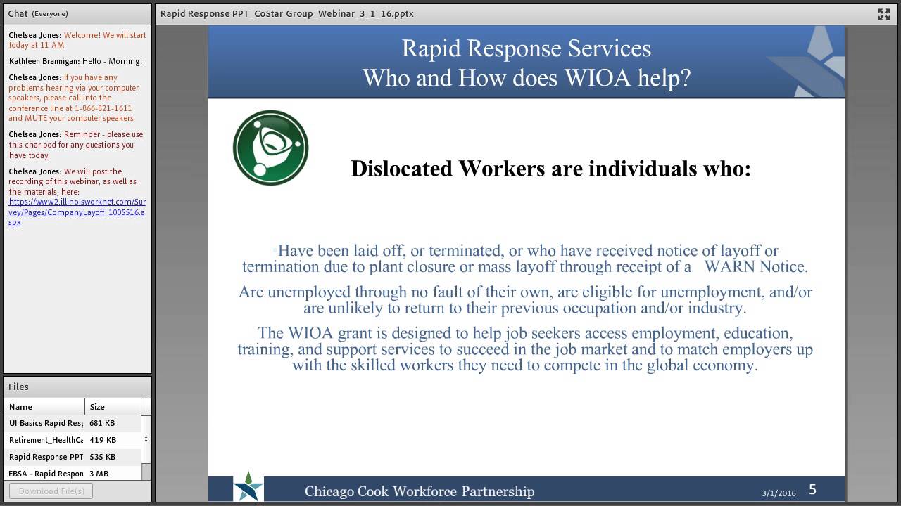CoStar Group Layoff Assistance Workshop Webinar (3/1/2016)