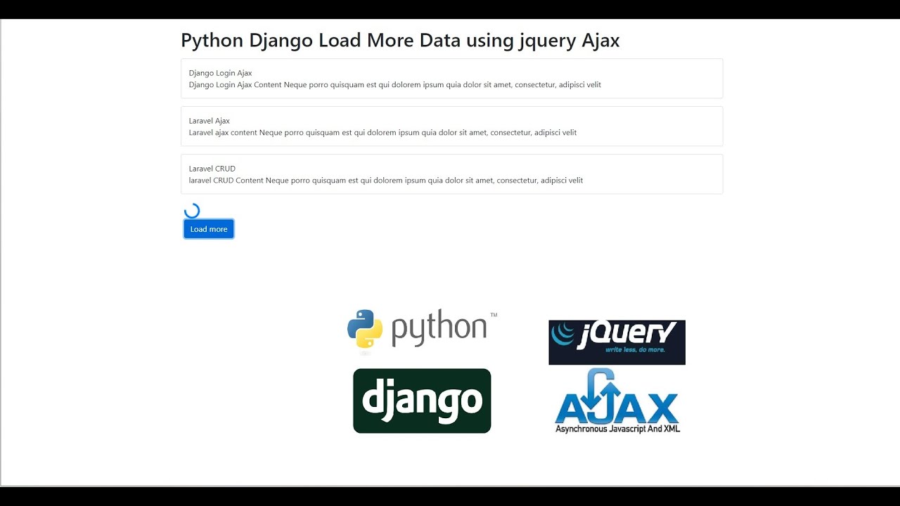 Django load. Ajax Django.