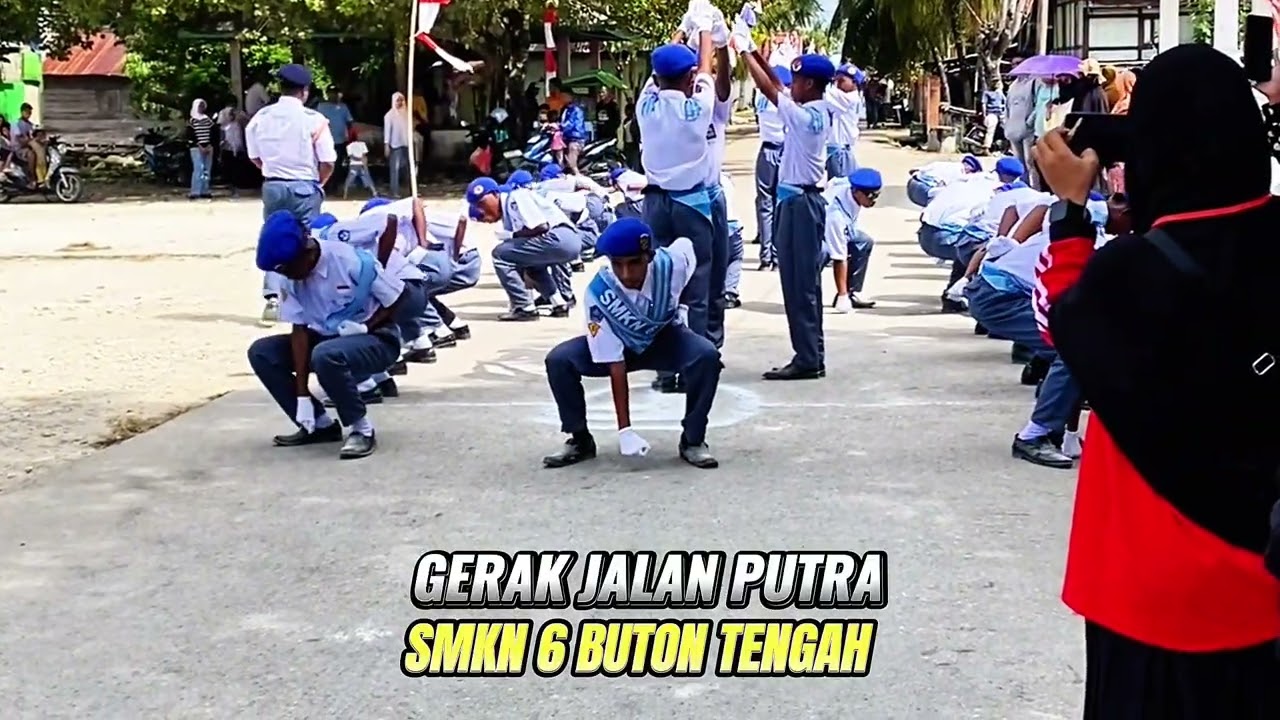 Gerak Jalan Putra SMKN6 Buton Tengah