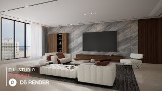 Details D5 Render realistic interior rendering tutorial | livingroom 168 News