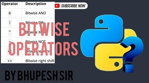 Bitwise operators in Python in one video || Bitwise Operators in python|| Bitwise Operators tutorial
