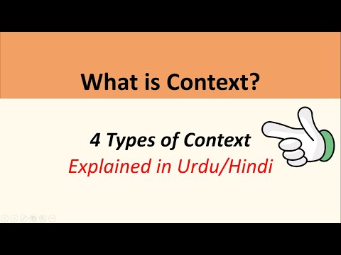 What is Context? Types of context explained in Urdu/Hindi with examples| Social/ Physical/linguistic