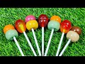 Satisfying video Asmr Lollipops candy and chocolate Gummy candy Cutting video