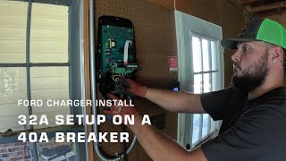 32A Install on 40A Breaker: Ford Connected Charger Installed