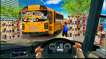 High school bus driving games Pt-4 - private School bus Simulator 3d - school bus Android Gameplay