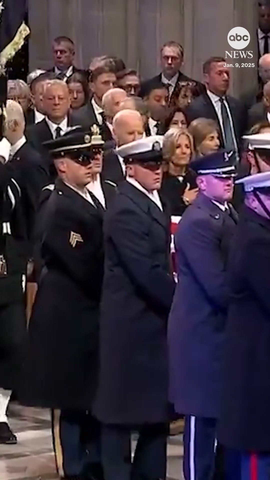 Former Pres. Jimmy Carter's casket is carried into Washington National Cathedral for funeral service