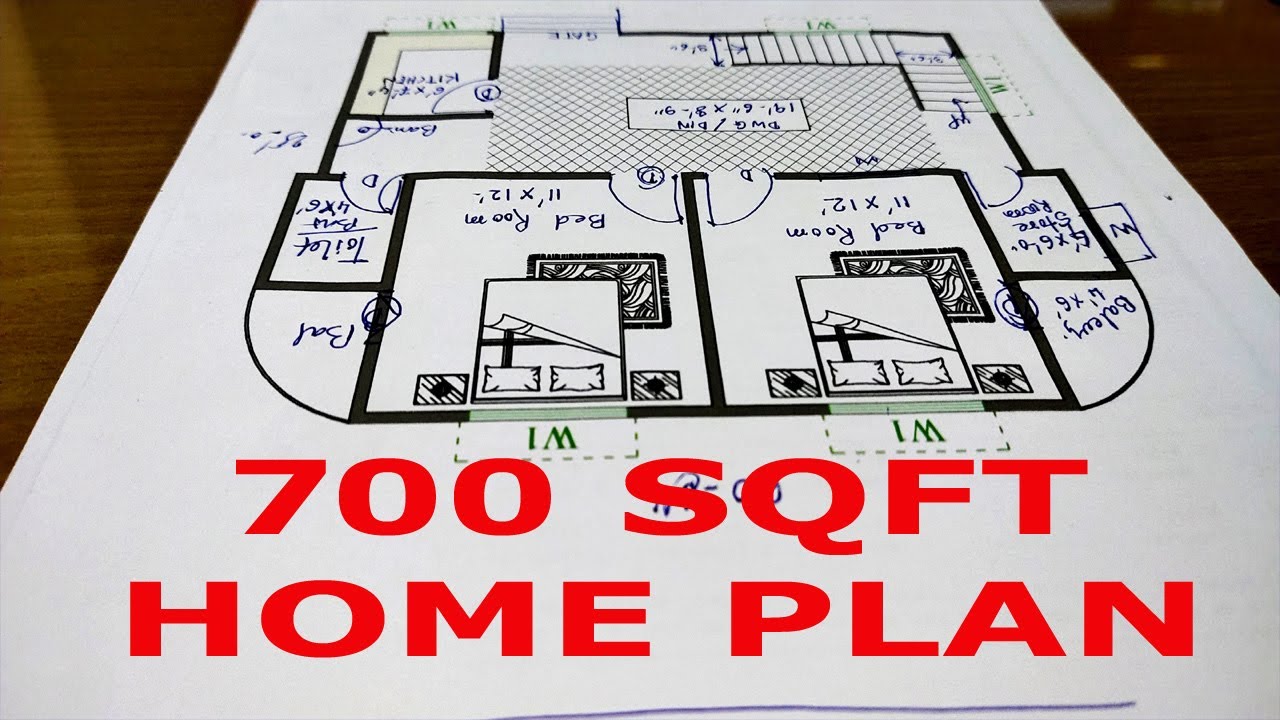 700 Sqft 2Bhk House Plan Ii North Face House Design Ii 30 X22 House Plan Ii  30 By 22 Ghar Ka Naksha - Youtube