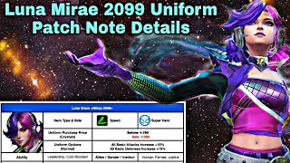 Luna Mirae 2099 Uniform Patch Note Details - Marvel Future Fight