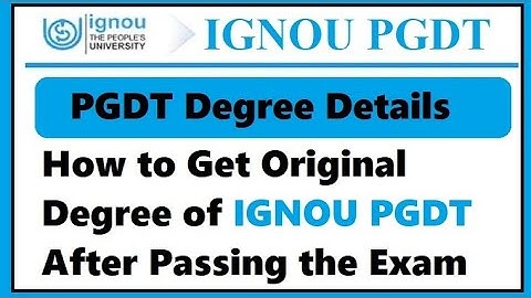 PGDT Original Degree Complete Information | How to get Original PGDT Degree at Address |