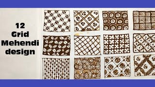 12 Grid mehendi design | filling design | easy and simple | Mehendi by sanchana