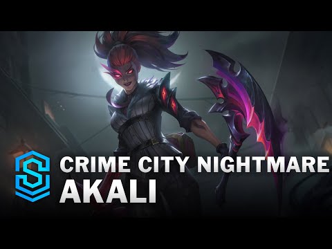 Crime City Nightmare Akali Skin Spotlight - League of Legends