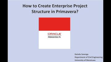 How to Create Enterprise Project Structure in Primavera? #Primavera P6 Professional 20